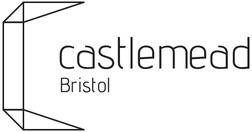 Logo with a geometric outline of the letter 
