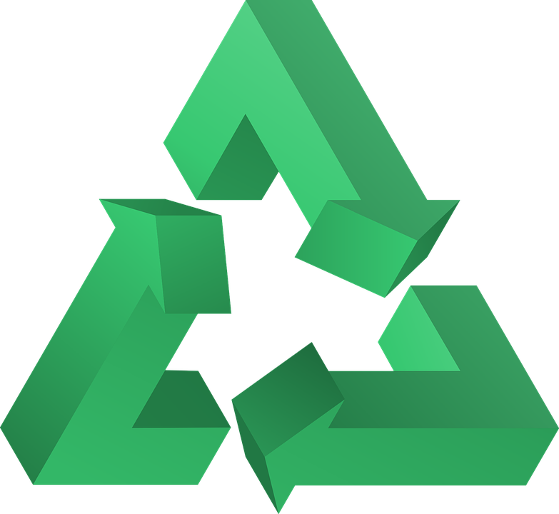 Green recycling triangle