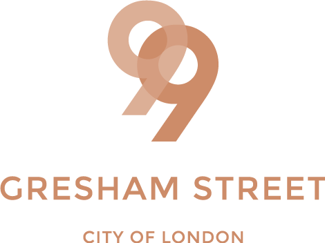 Logo with two overlapping stylized number nines above the text 
