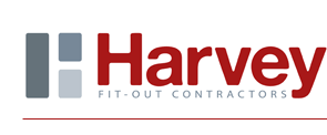 Harvey Fit-Out Contractors logo with a stylized 