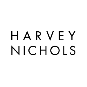 Harvey Nichols logo with black uppercase text on a white background, arranged in two lines. Harvey Nichols is a Plasloc client.