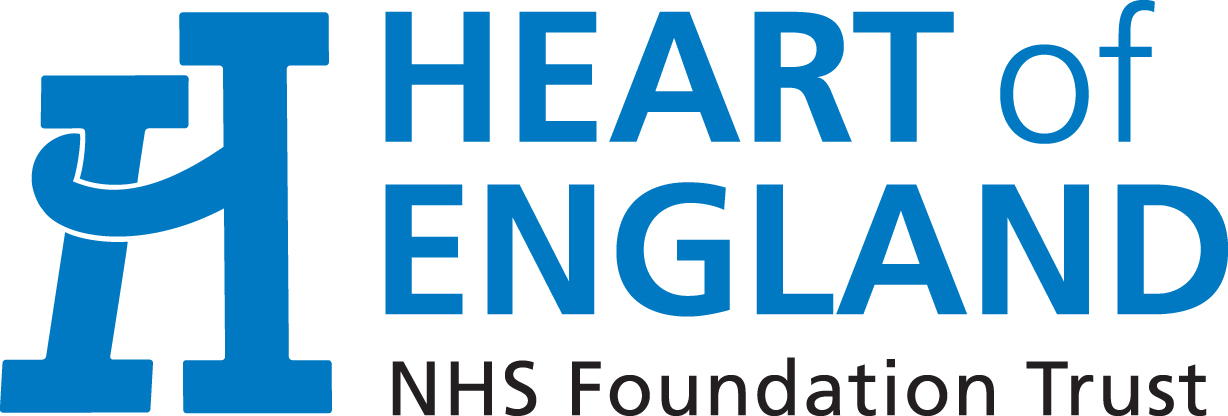 Heart of England NHS Foundation Trust logo with a stylized blue 
