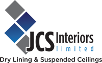 JCS Interiors Limited logo featuring blue and gray squares, with the text 