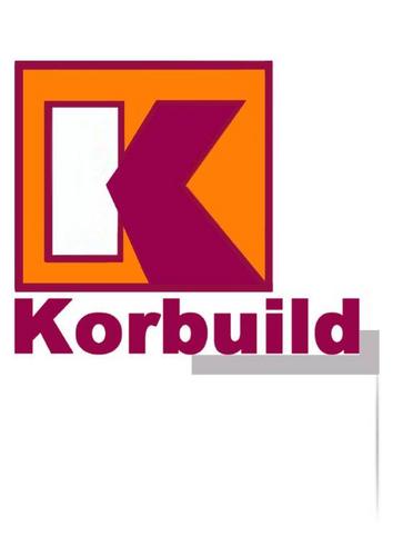 Korbuild logo with a large stylized 