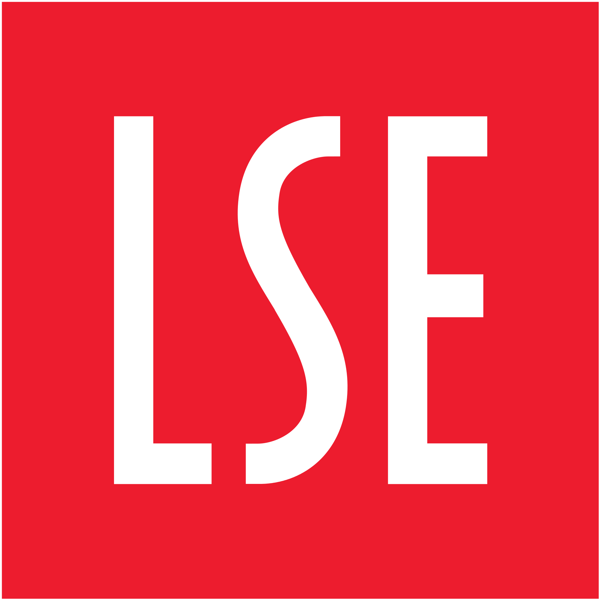 Red square logo with the white capital letters 