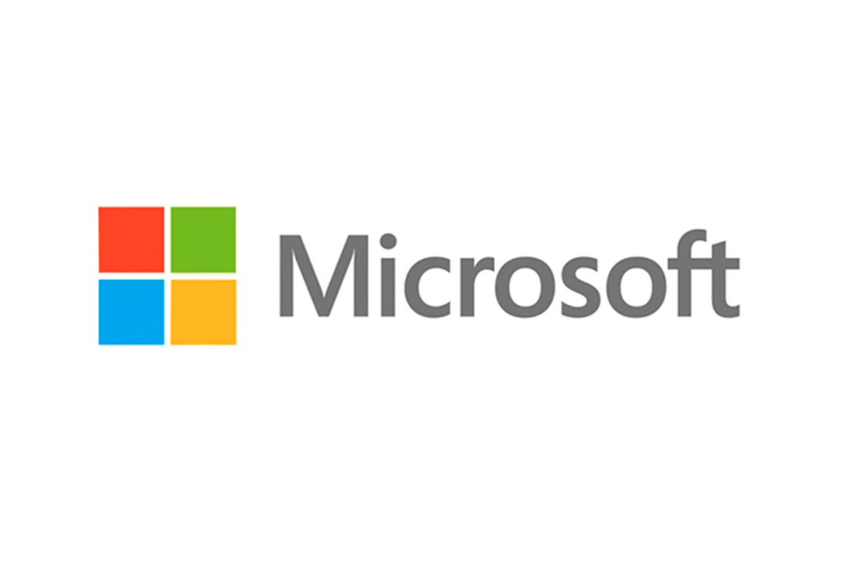 Microsoft logo with four colored squares (red, green, blue, yellow) to the left and the word 