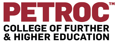 PETROC College of Further & Higher Education logo with 