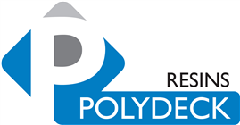 Polydeck Resins logo with a stylized 