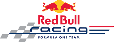 Red Bull Racing Formula One Team logo with two red bulls, a yellow sun, checkered flags, and stylized text. Red Bull Racing Formula One Team is a Plasloc client.