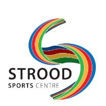 Logo for Strood Sports Centre with two interlocking, multicolored curved lines forming an S shape above the center's name in black and gray text. Strood Sports Centre is a Plasloc client.