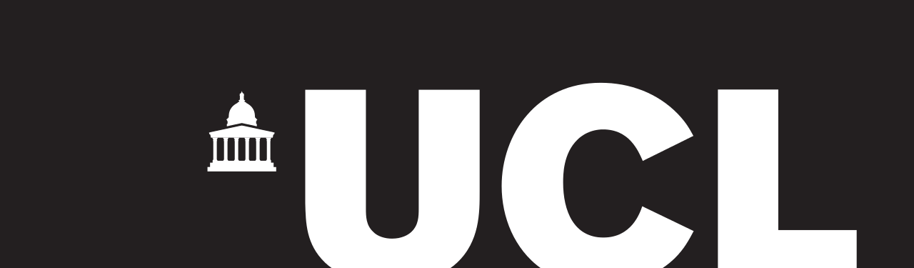 UCL logo on a black background with a white building icon on the left side of the letters. UCL is a Plasloc client.