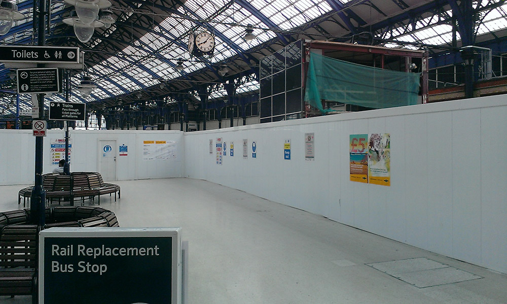 Brighton station internal hoarding