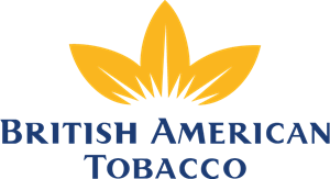British American Tobacco logo featuring a stylized yellow leaf above the company name in blue capital letters on a light background. British American Tobacco is a Plasloc client.