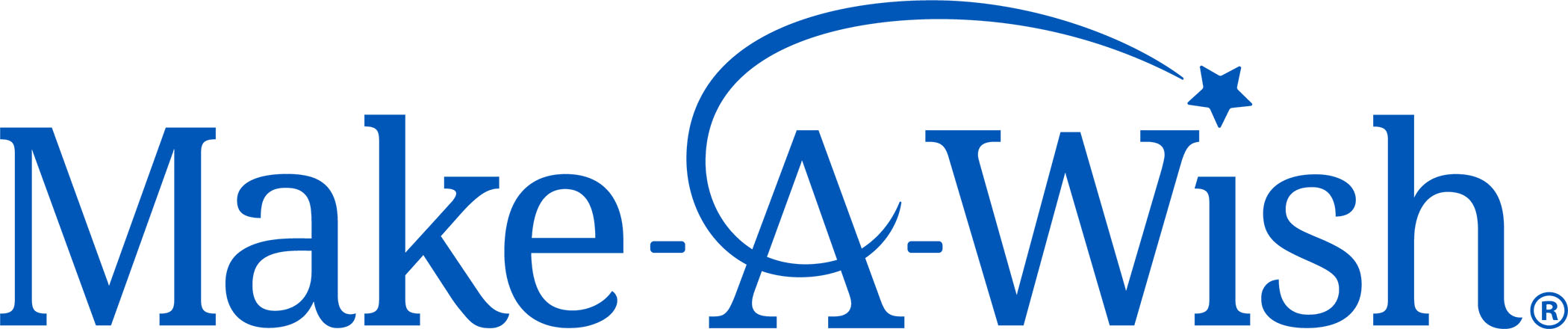 Make-A-Wish logo in blue text with a star above the letter 