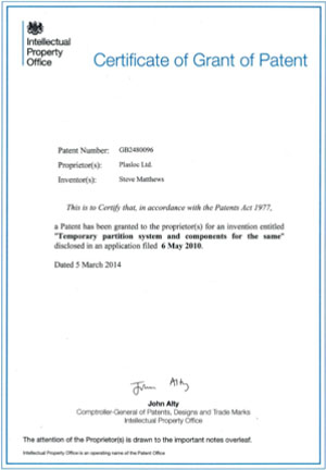 Certificate of Grant of Patent