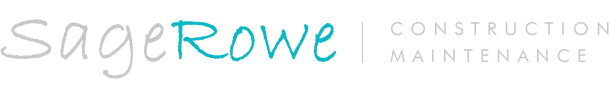Logo with the words “sageROWE | CONSTRUCTION MAINTENANCE” in a combination of grey and teal fonts on a light background. sageROWE | CONSTRUCTION MAINTENANCE is a Plasloc client.